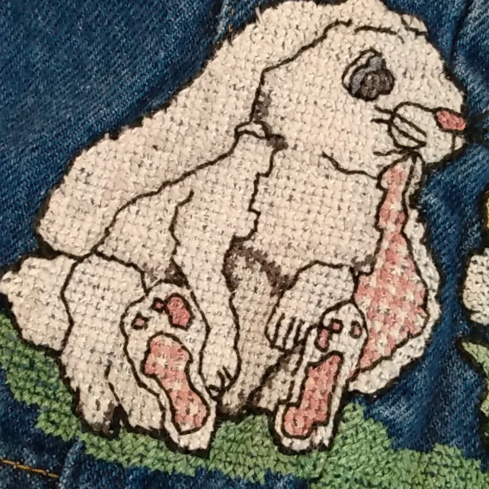 🐰HP! Vtg. Healthtex | Toddler Bunny Rabbit Spring Summer Denim Overalls 24M
